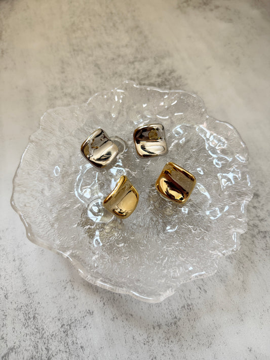 大人感! 方形微彎耳環