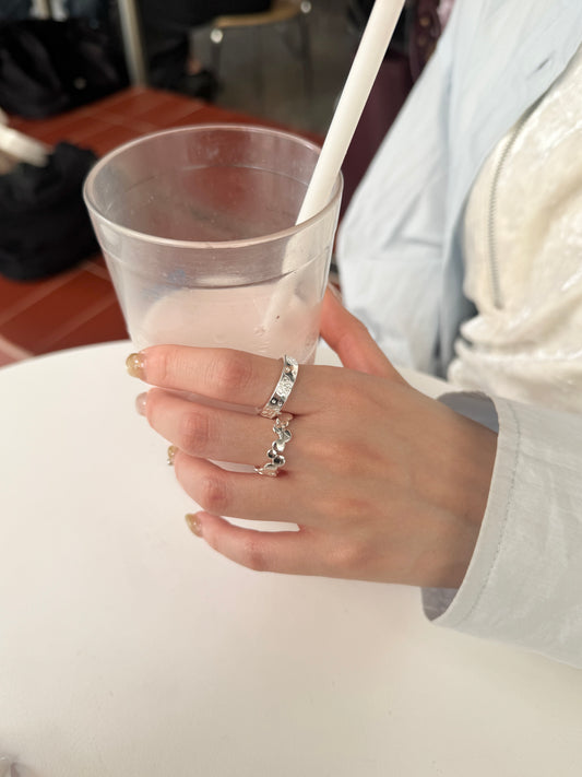 星星刻紋點點形RING