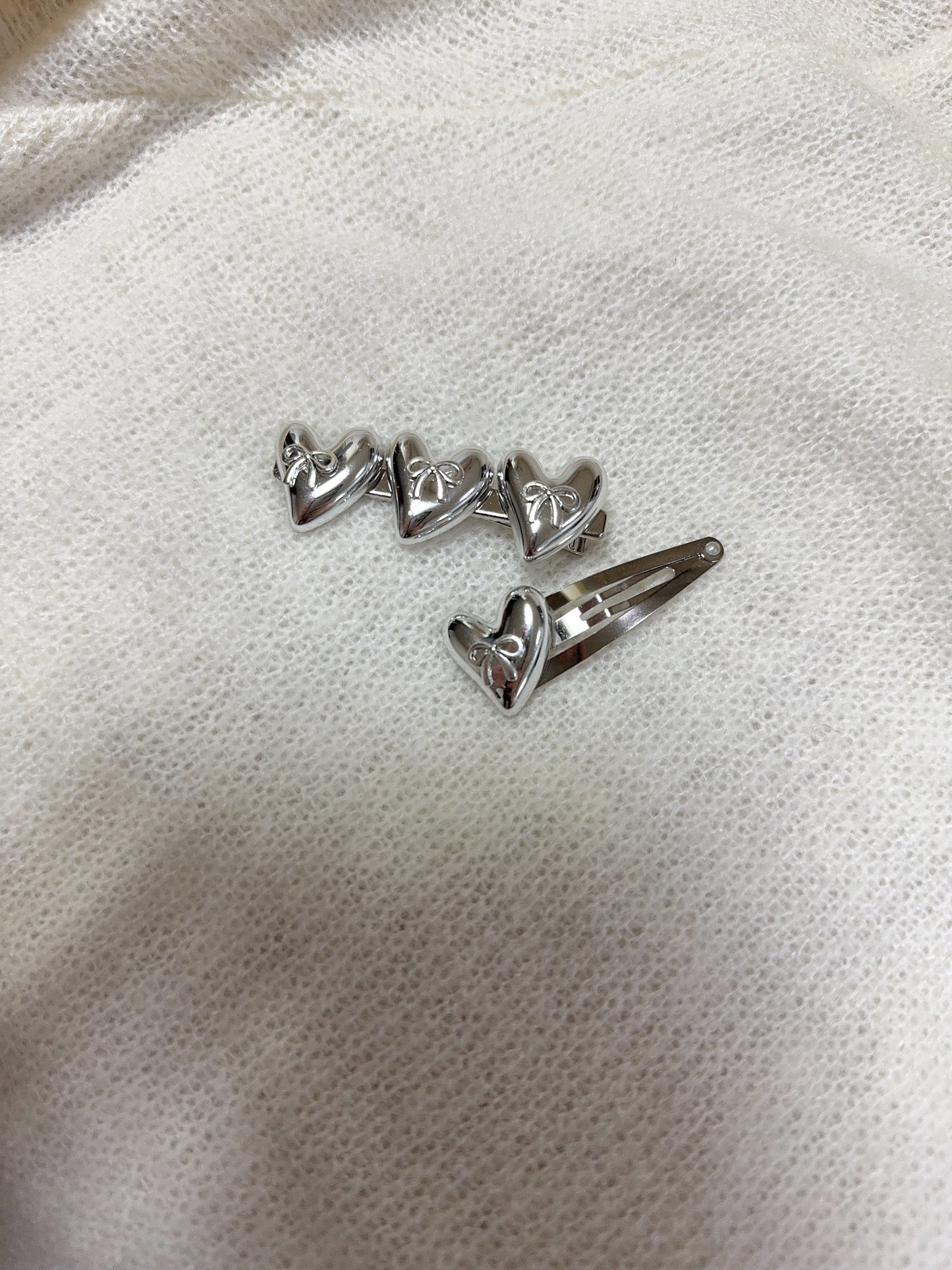 必買!心心蝴蝶結髮夾SET