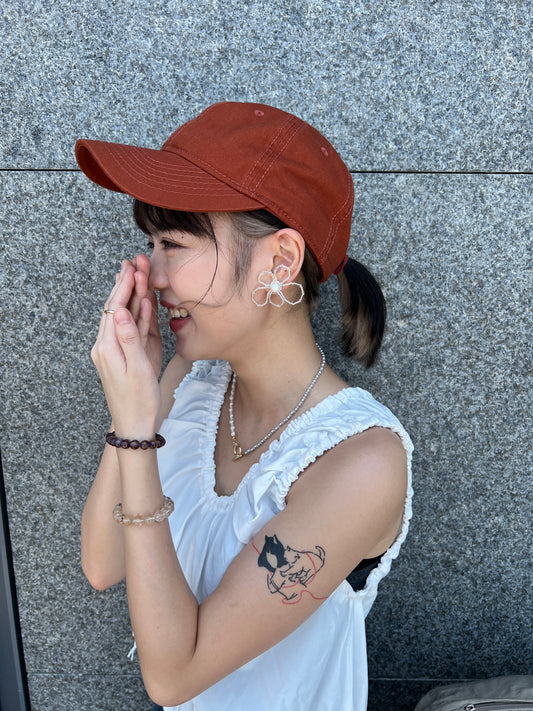 必買~花花形串珠耳環