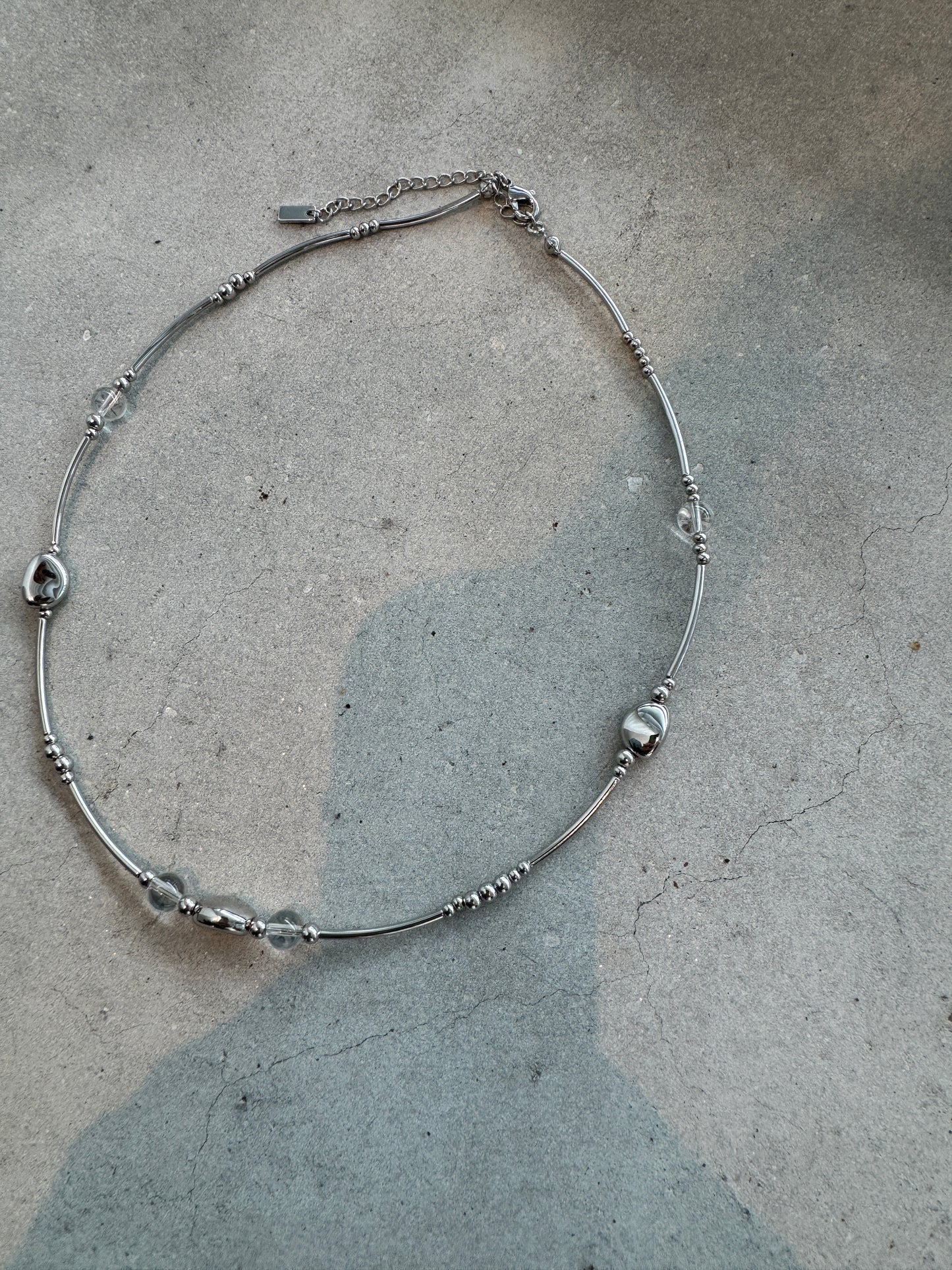 必買❤︎*˚兩用款小壓紋透明珠頸鏈/手鏈