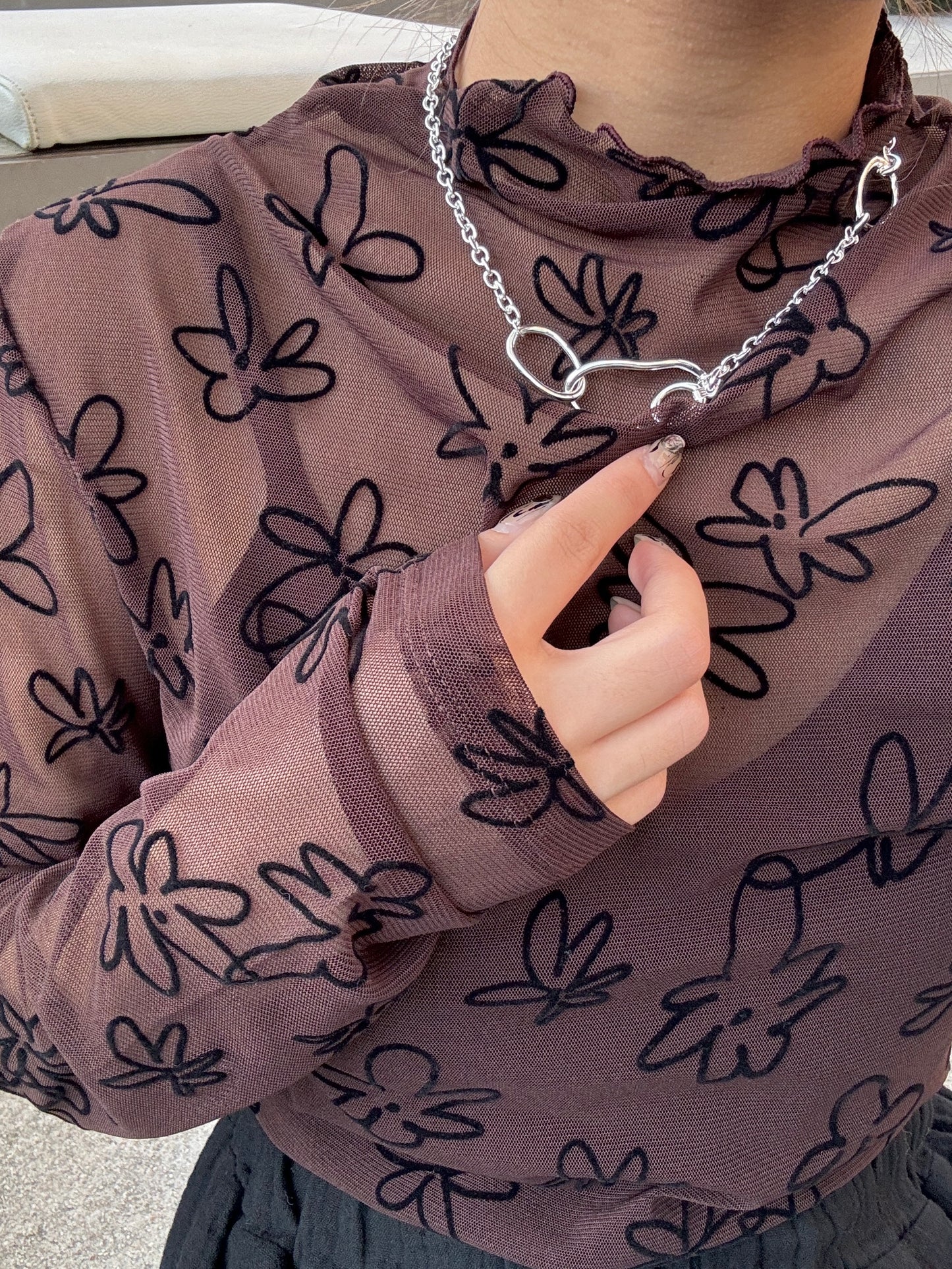 推!不規則大小扣扣頸鏈