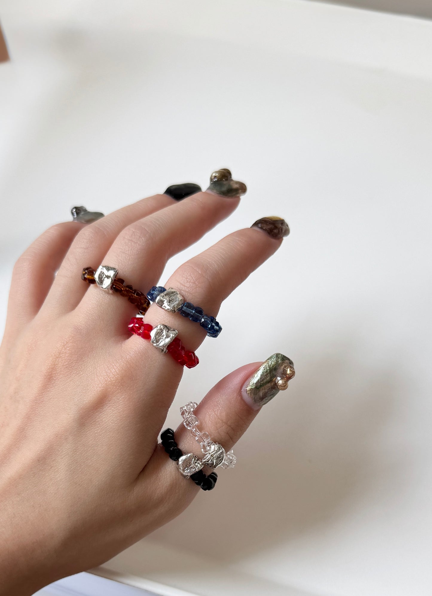 Must have⟡˖·質感碎石彩珠珠RING