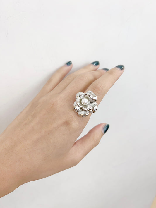 氣質花形珍珠RING