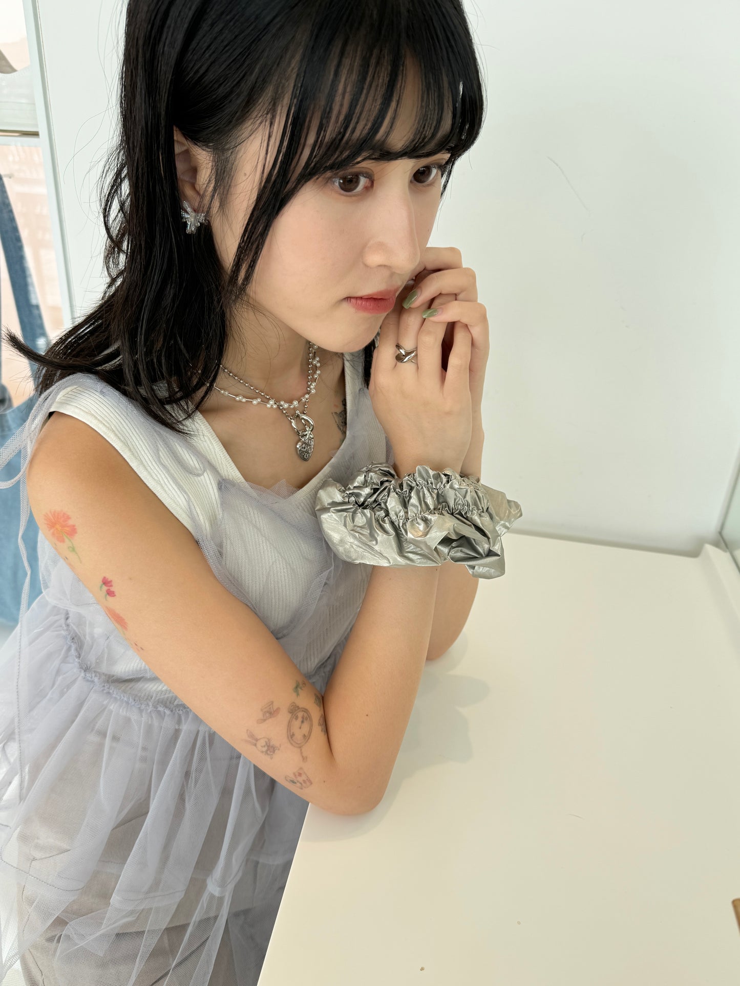 推薦~反光料皺摺大髮圈