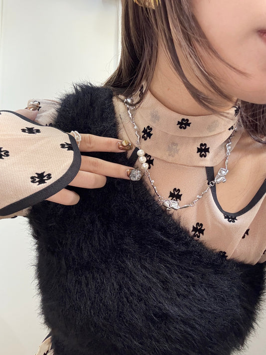 日系感珍珠扭扭頸鏈