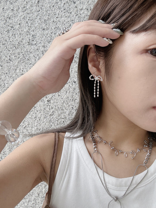 輕可愛豆豆RIBBON EARRING