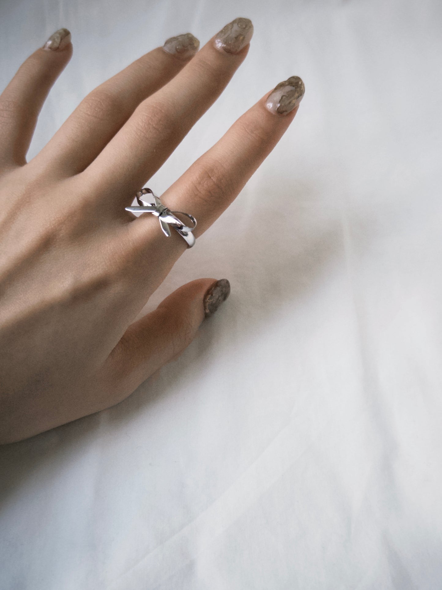 光滑幼條蝴蝶結RING