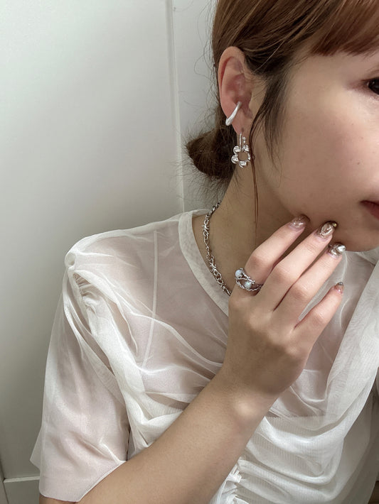 花形圓扣扣EARRING
