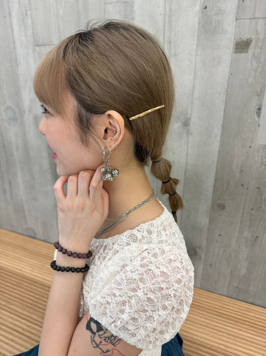 推!彎勾珠珠串耳環