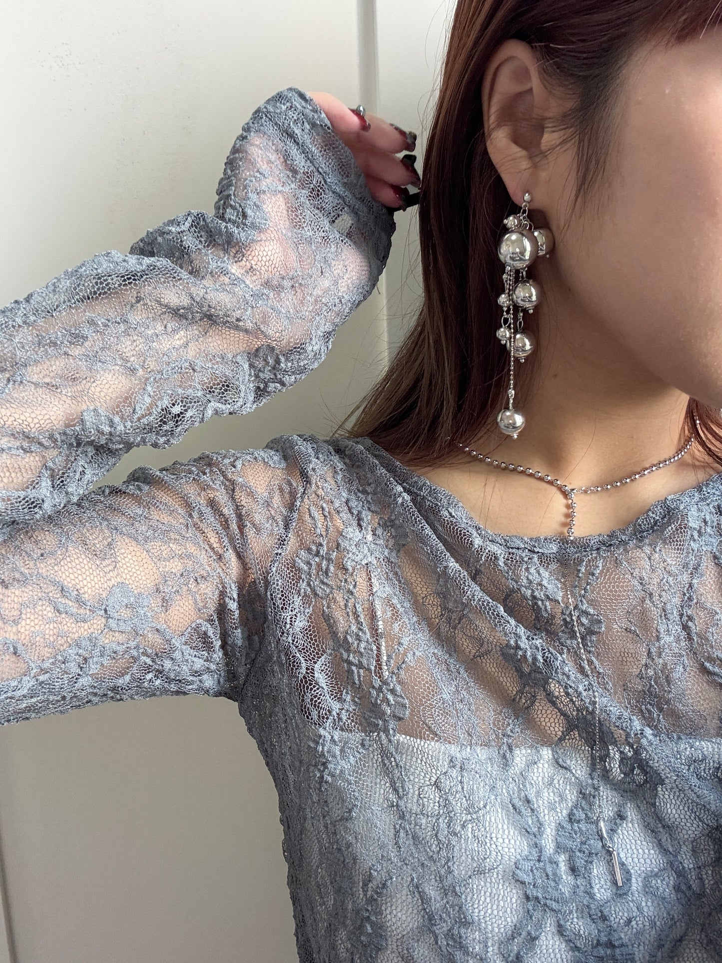 層次ballball長耳環