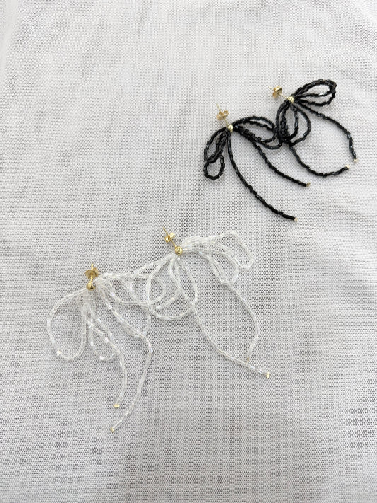 推!珠珠雙蝴蝶結耳環