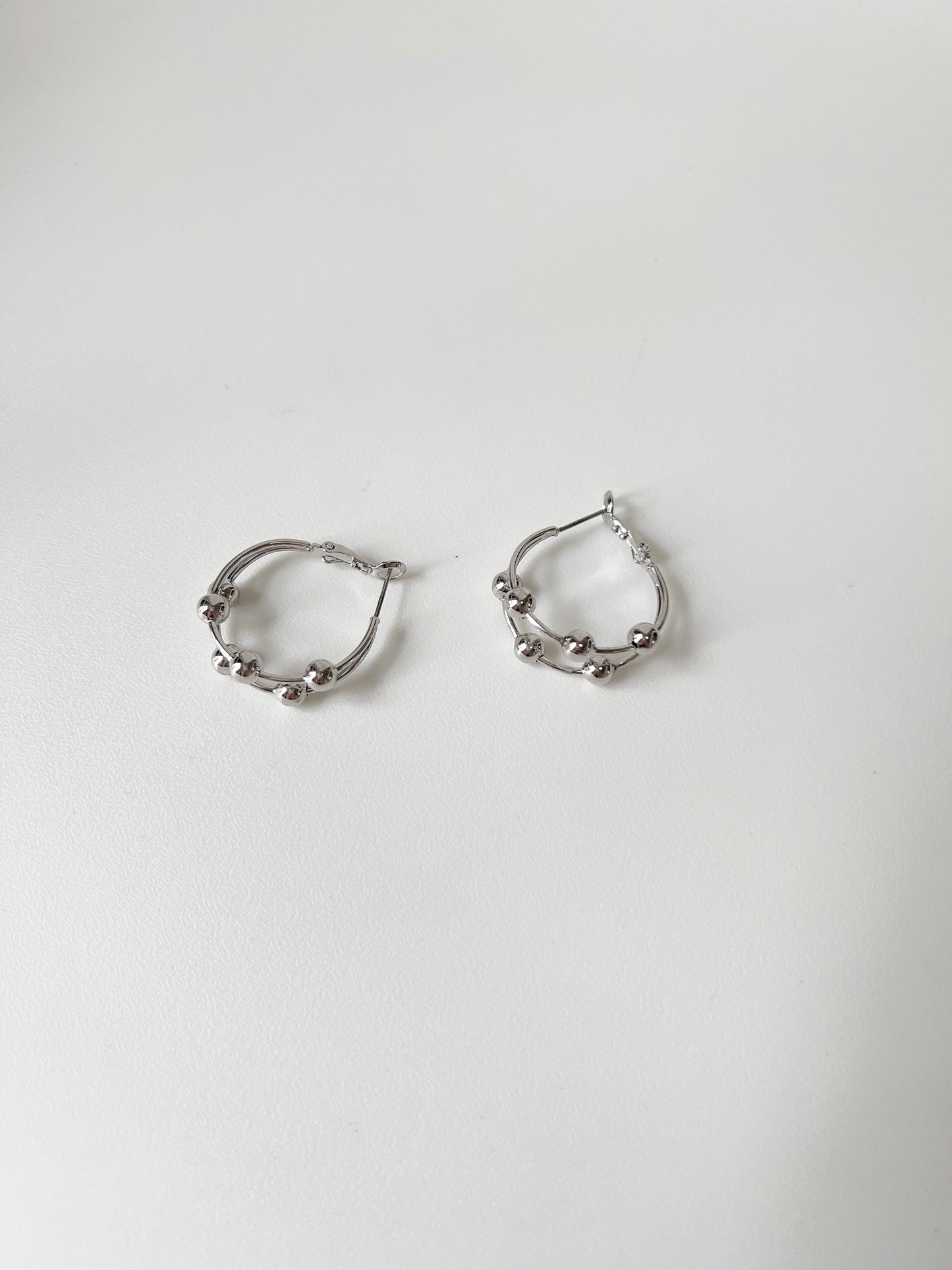 推~雙圈波波耳環