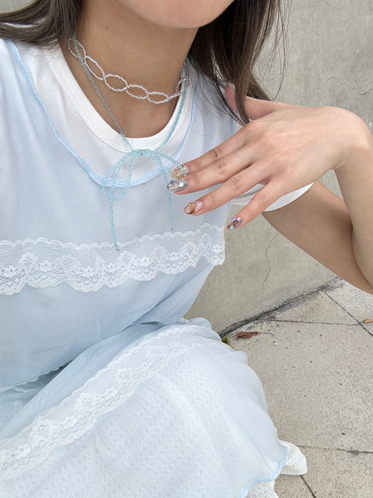透明感圈圈LAYER NECKLACE (四色入!)