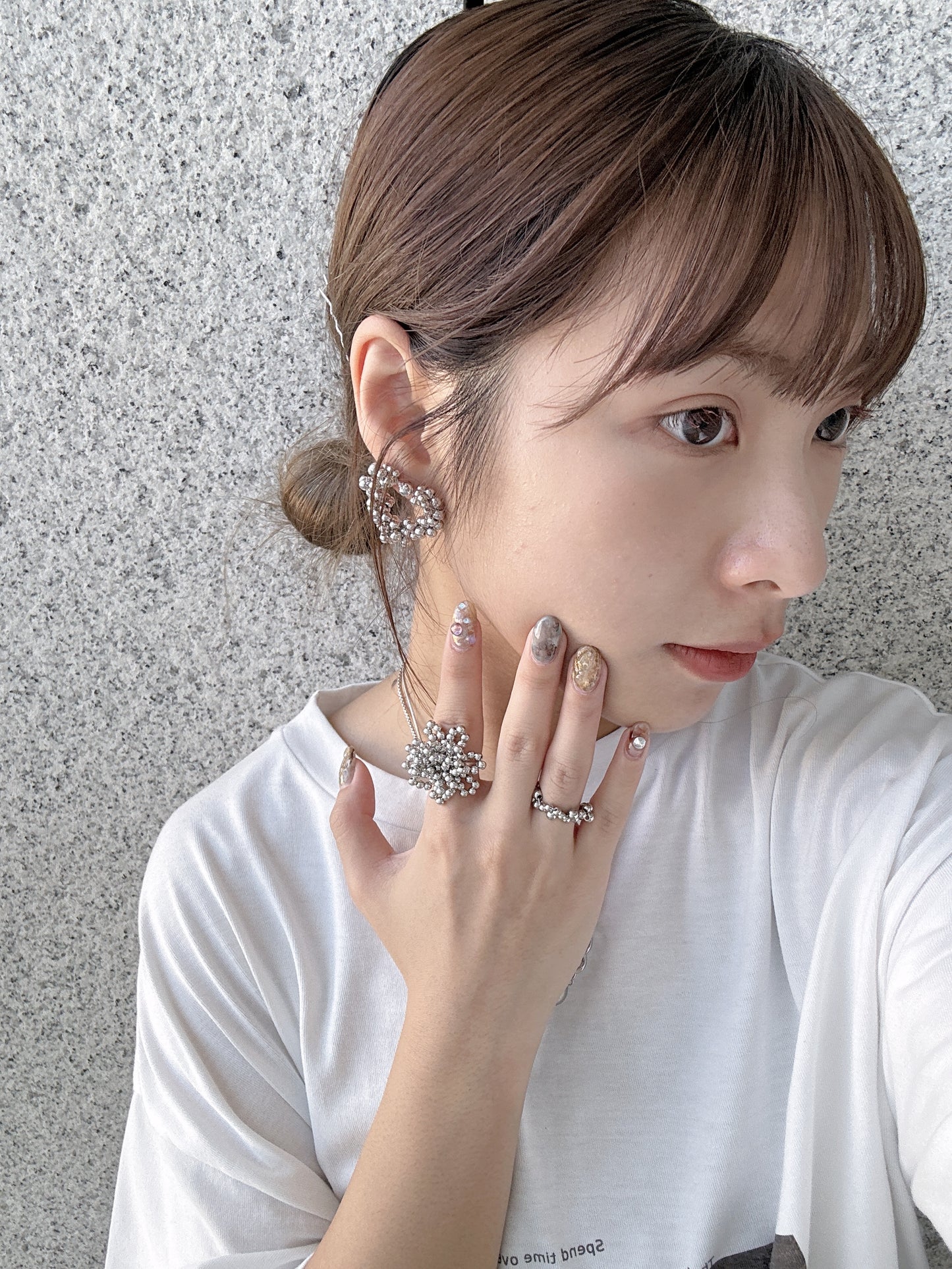 日系感~煙花形珠珠可調RING