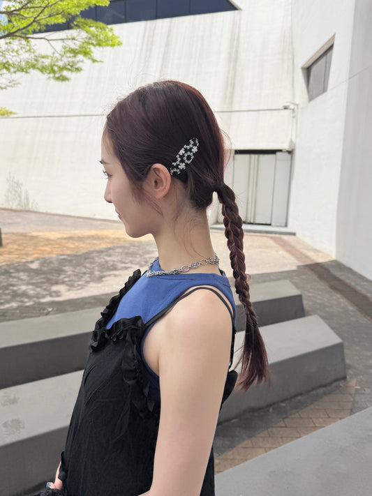 刺繡花花髮夾SET(小橢圓)