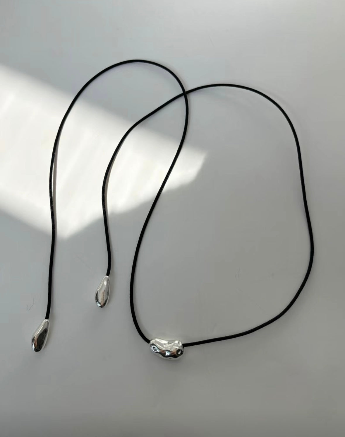 自留款!! 有重量的質感銀石繩子頸鏈