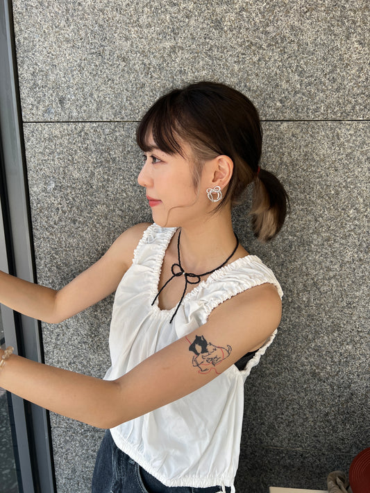 必買~氣質珠珠大蝴蝶結頸鏈