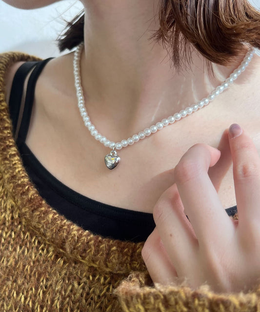 現貨!JP 珍珠心心頸鏈