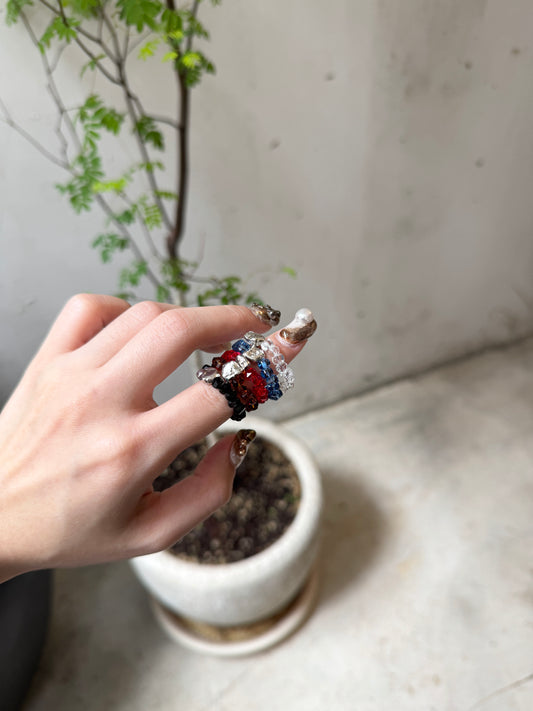 Must have⟡˖·質感碎石彩珠珠RING