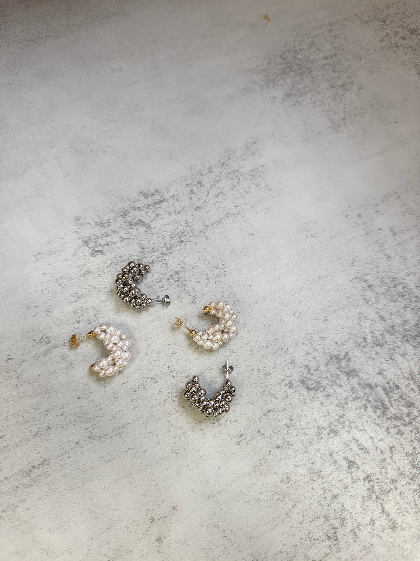 氣質感~珍珠彎彎耳環