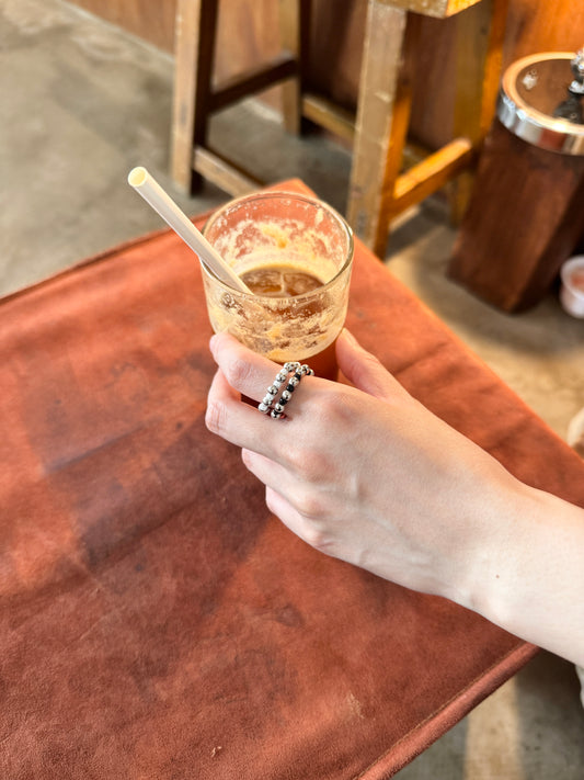 百撘撞色珠珠RING