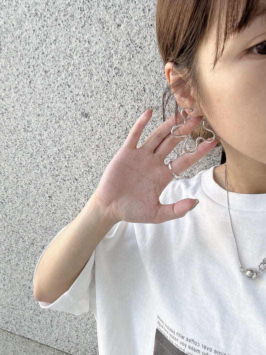 花花線條形耳環