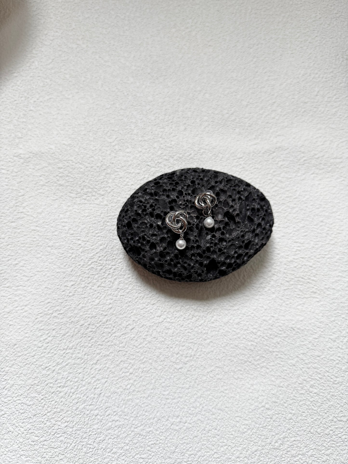 圈圈拼珍珠小耳環