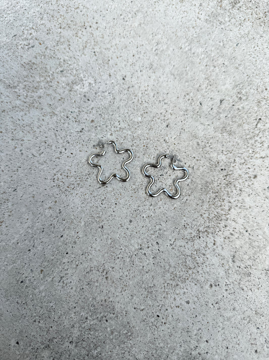 花形邊框耳環 ✿