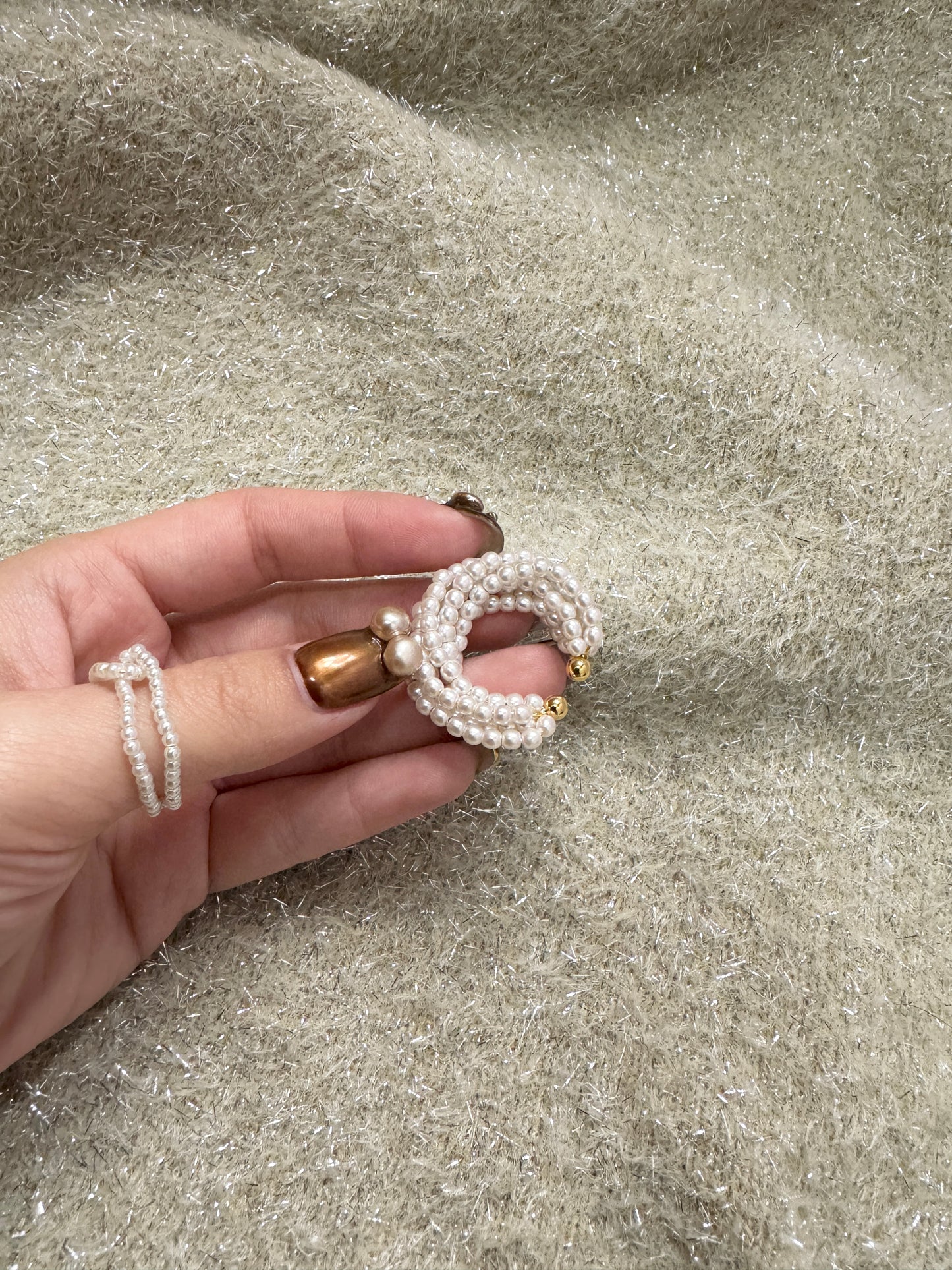 2WAYS~ 重疊珍珠RING/EAR CUFF