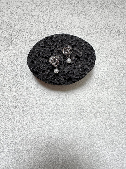 圈圈拼珍珠小耳環