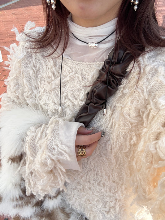 自留款!! 有重量的質感銀石繩子頸鏈