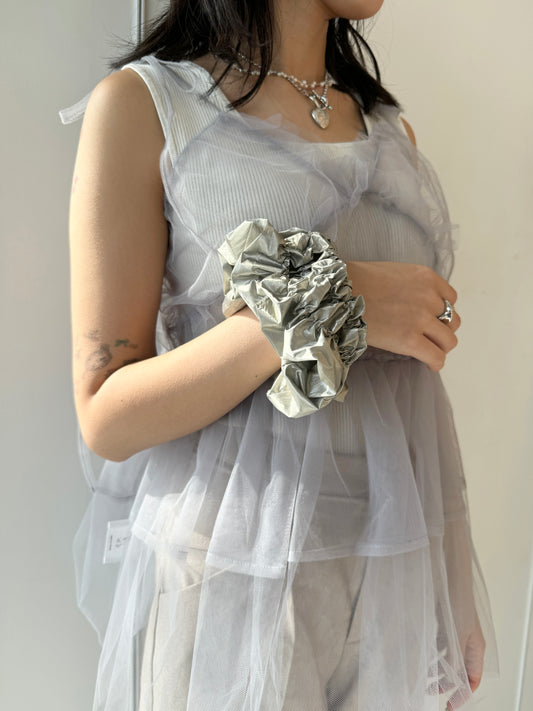 推薦~反光料皺摺大髮圈