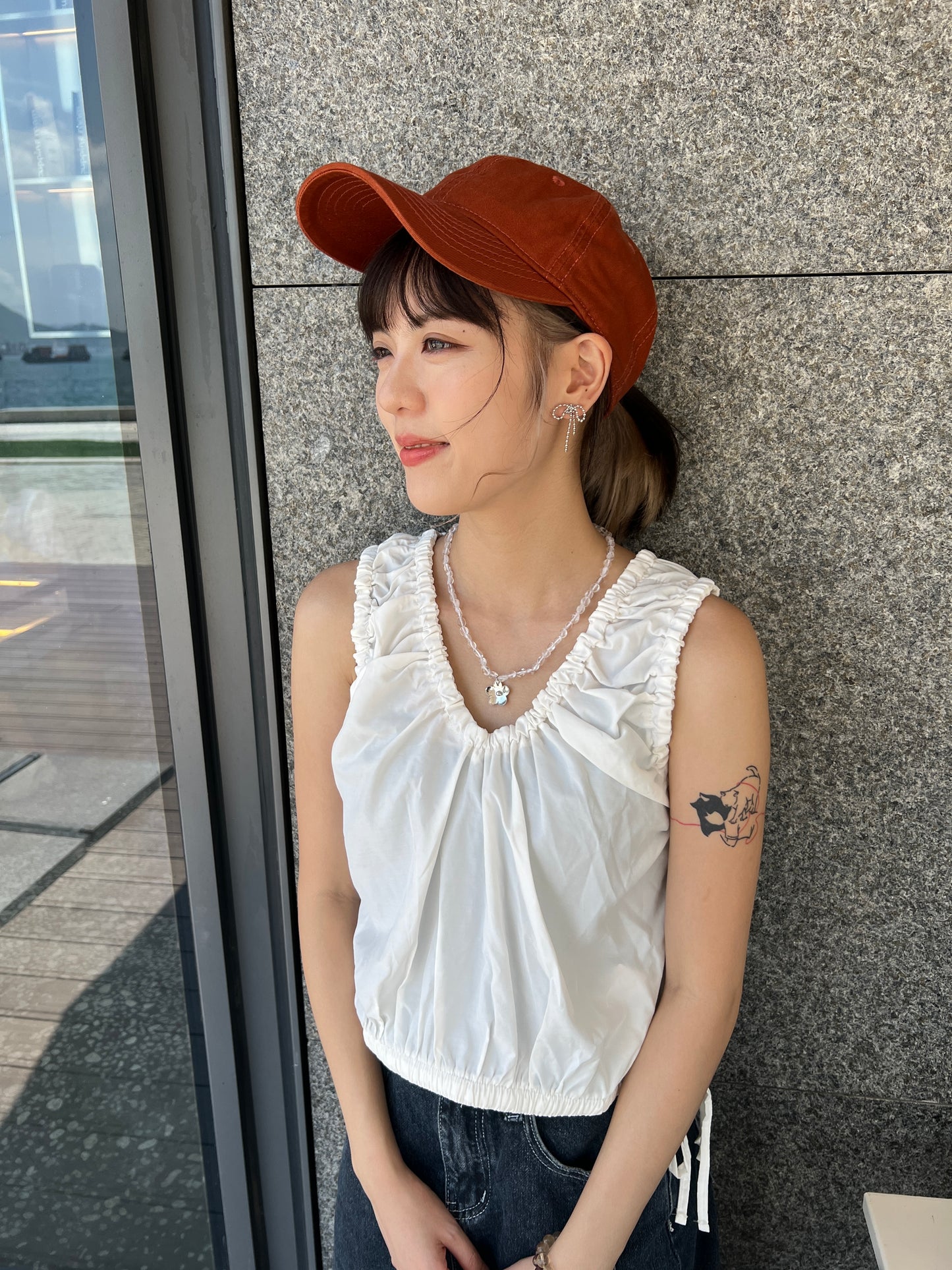 珠珠蝴蝶結小耳環