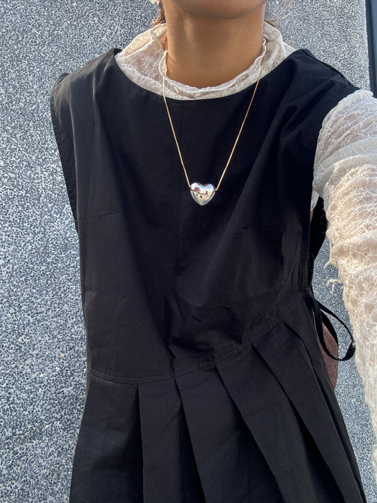 限量!撞色心心長頸鏈