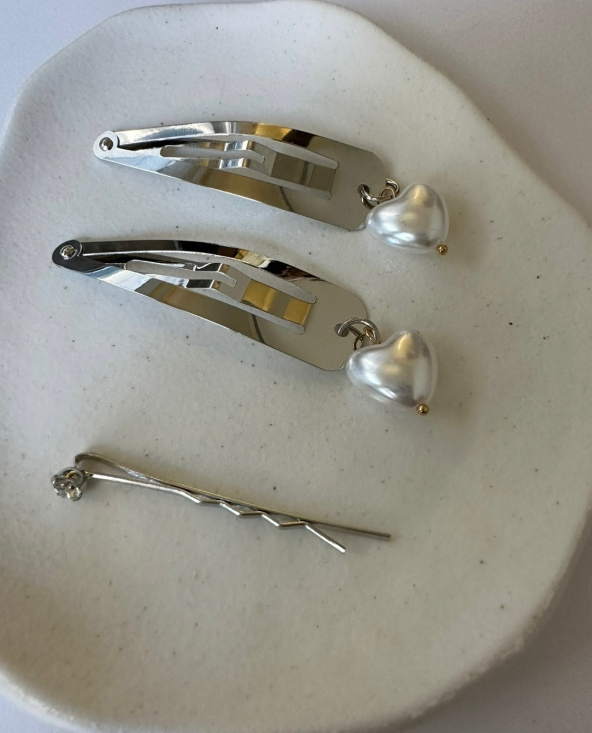 心心吊墜髮夾SET