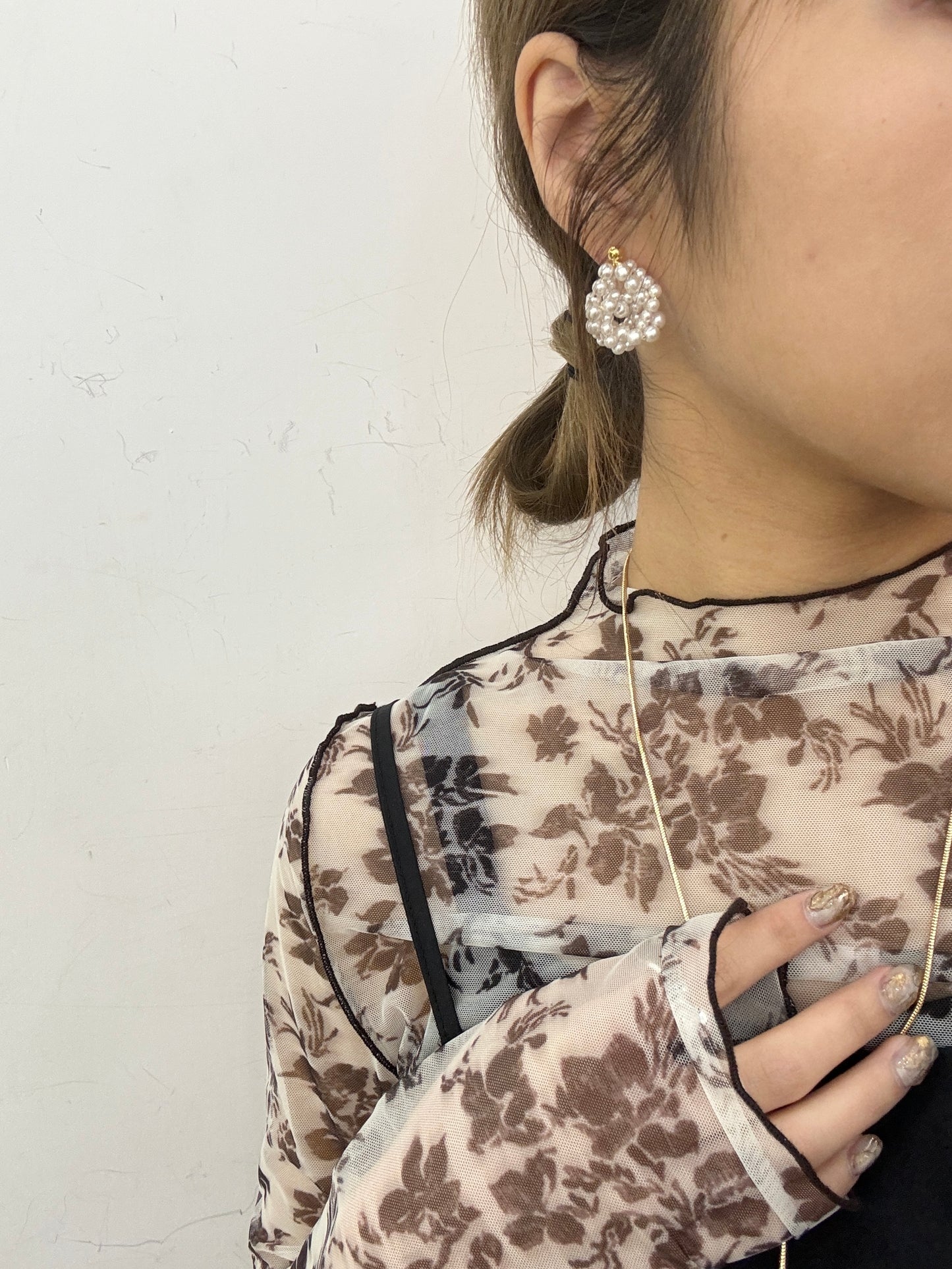 氣質感水滴形串珠耳環