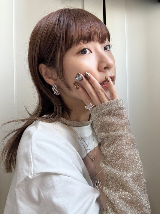 氣質感~珍珠彎彎耳環