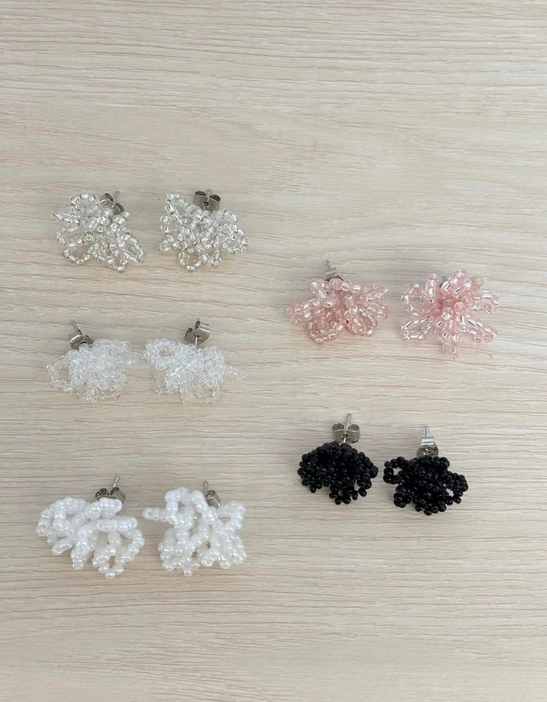 四月珠珠系列~傘形串珠珠耳環