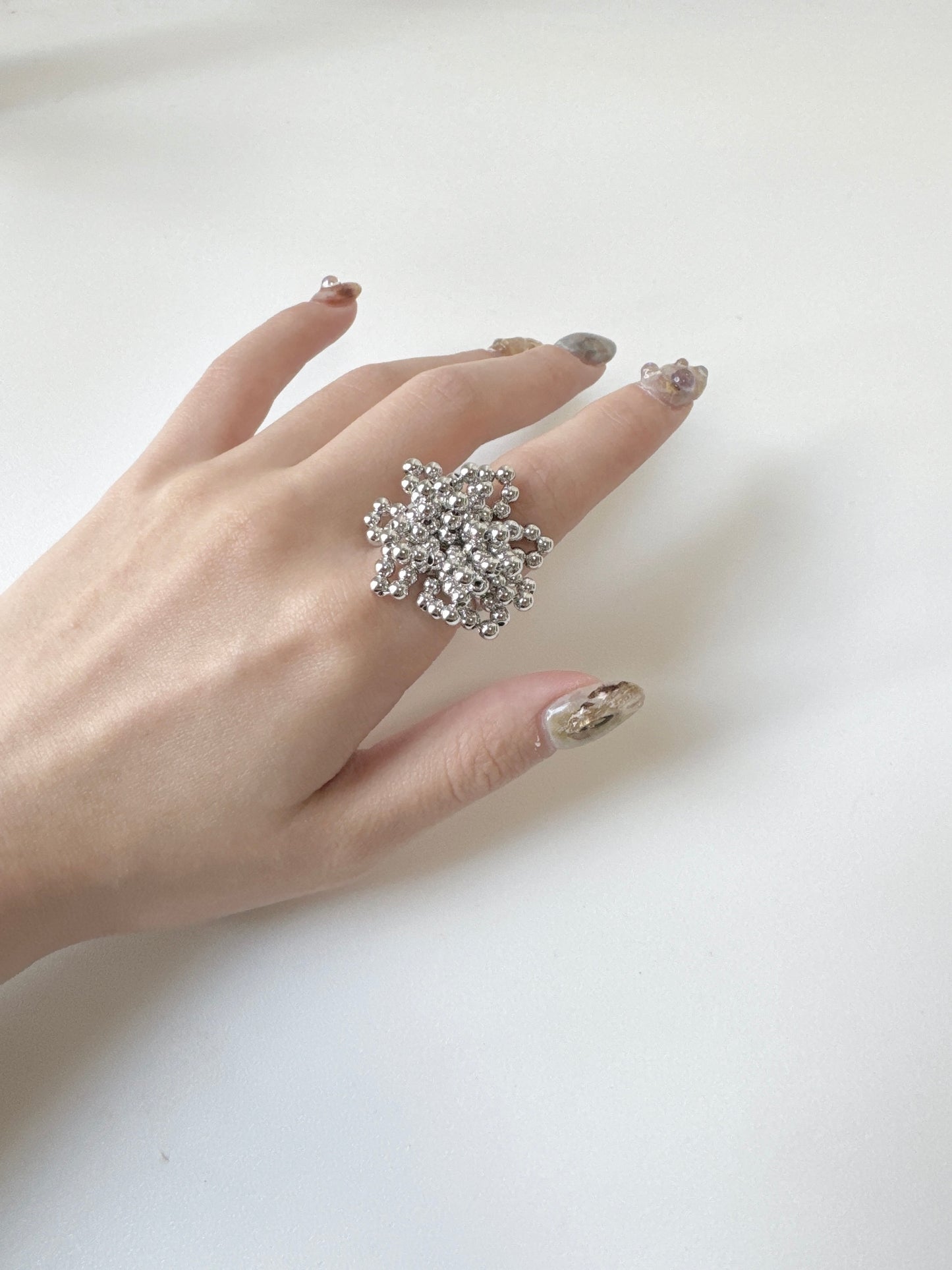 日系感~煙花形珠珠可調RING