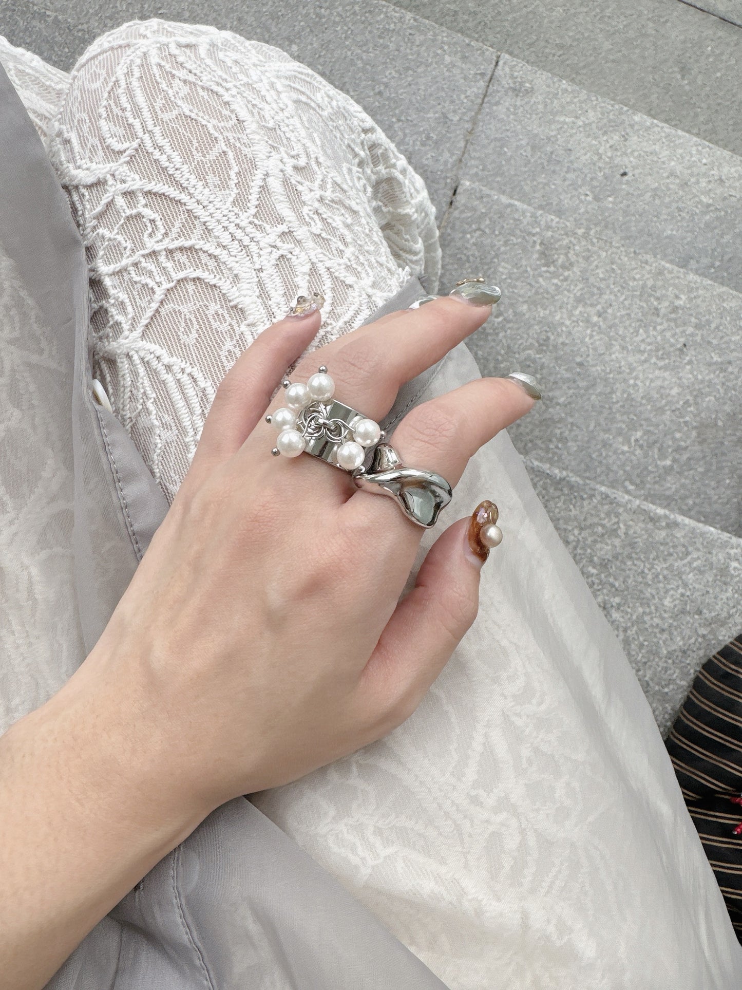 氣質感珍珠串串RING