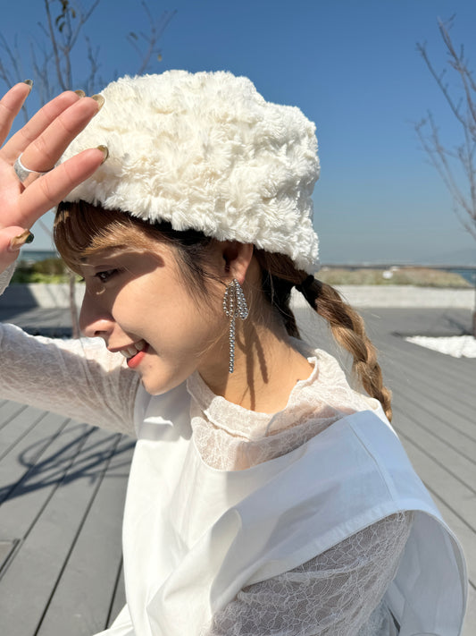 推!垂墜珠珠蝴蝶結耳環