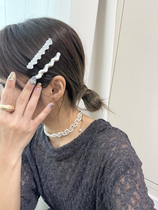 推~玻璃感心心髮夾SET