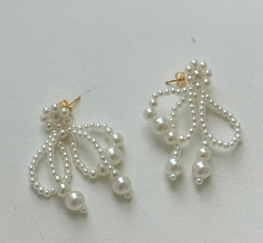 温柔的大小拼珍珠耳環