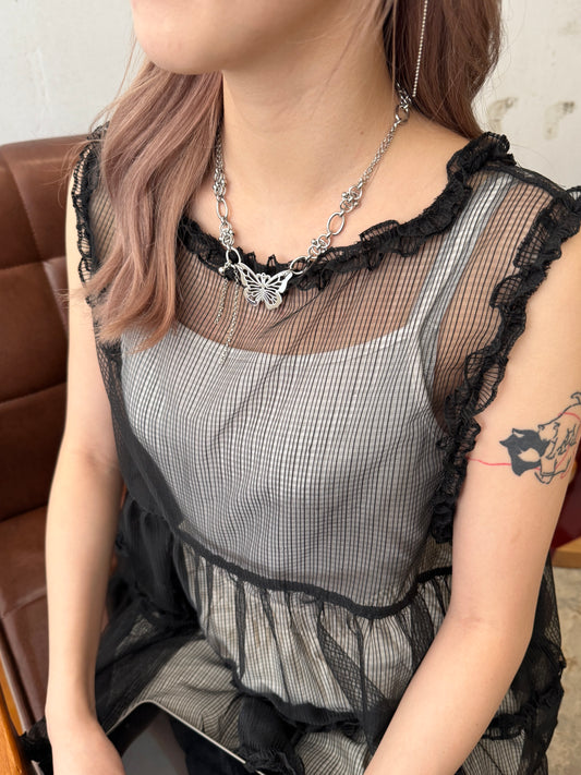 蝴蝶靚扣扣頸鏈