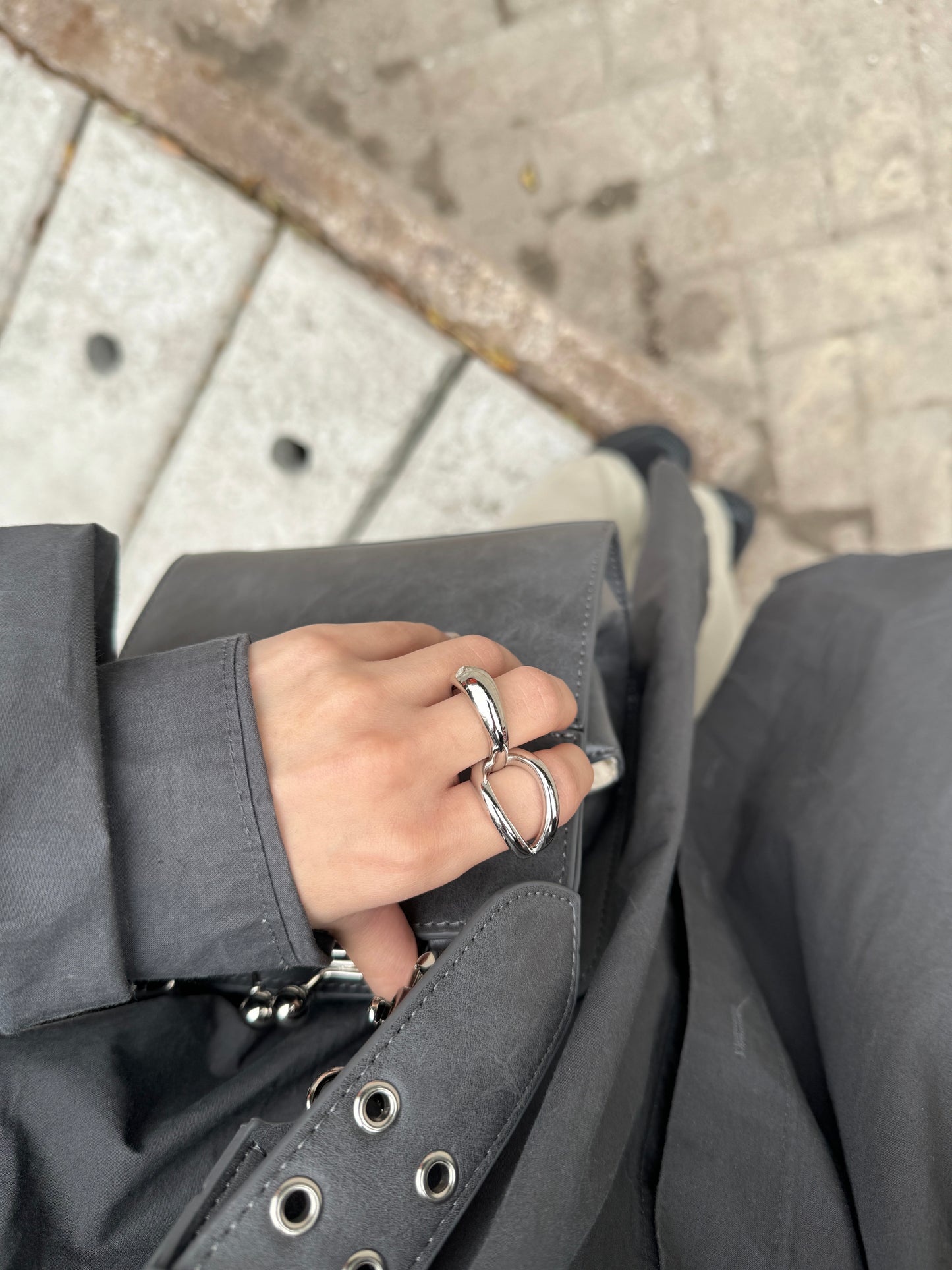 自留!日系交叉雙指RING