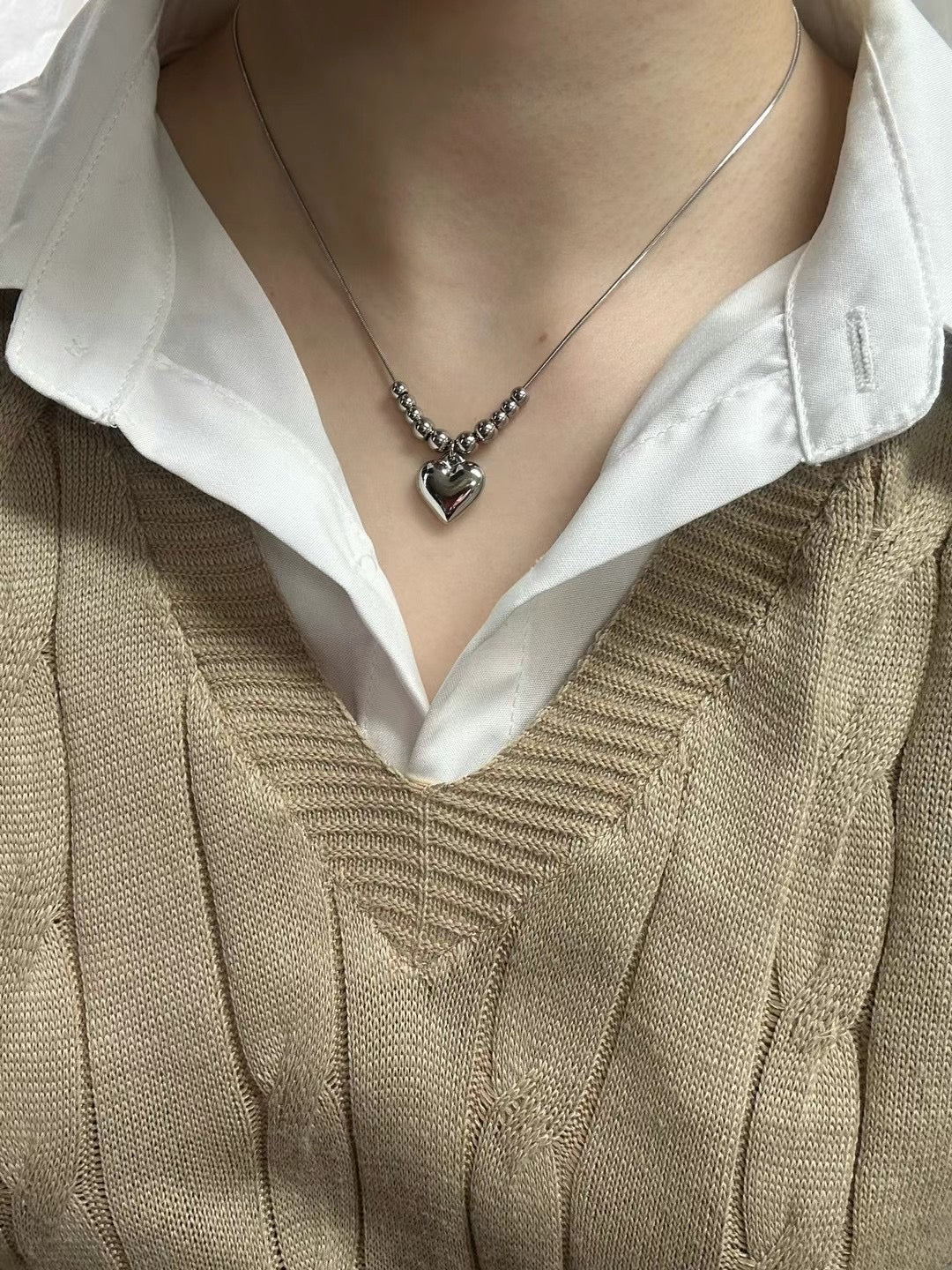 珠珠形狀頸鏈(心心/星形)