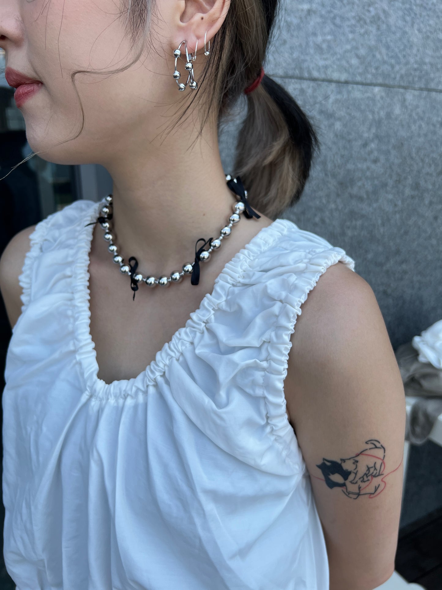 推~雙圈波波耳環