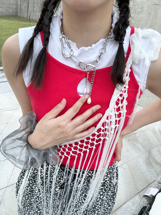 太好看!扣扣拼珠吊珍珠頸鏈