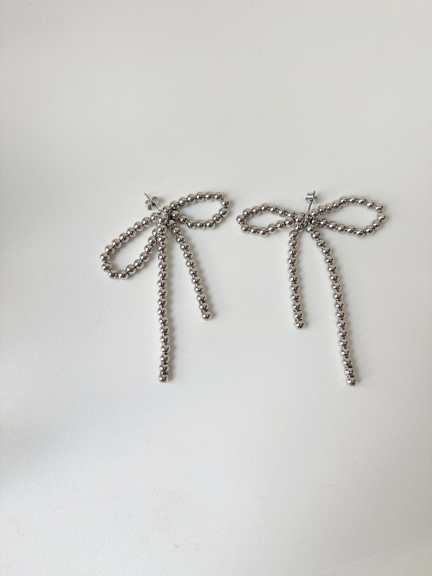 推!垂墜珠珠蝴蝶結耳環